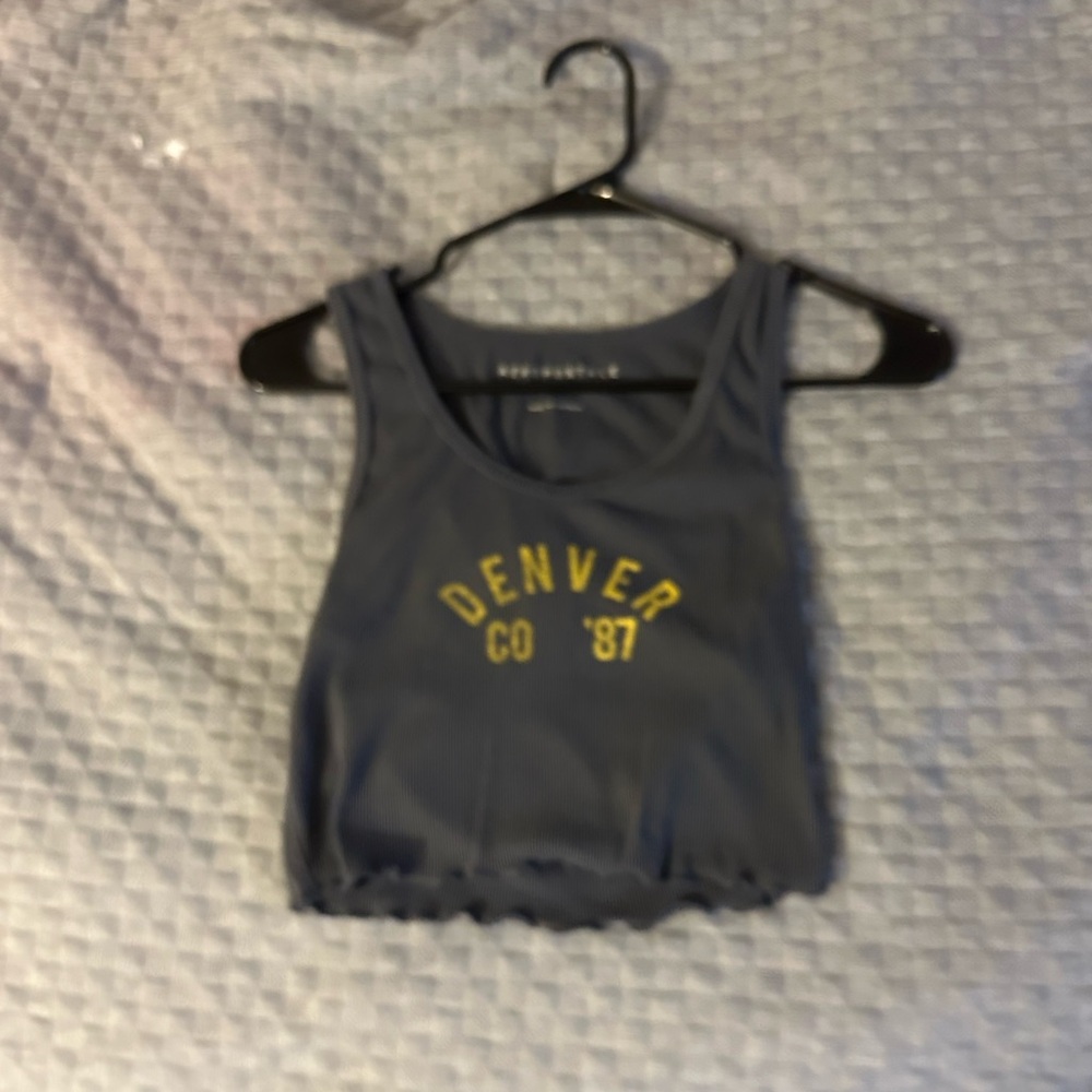 Grey and yellow Brandy Melville crop top